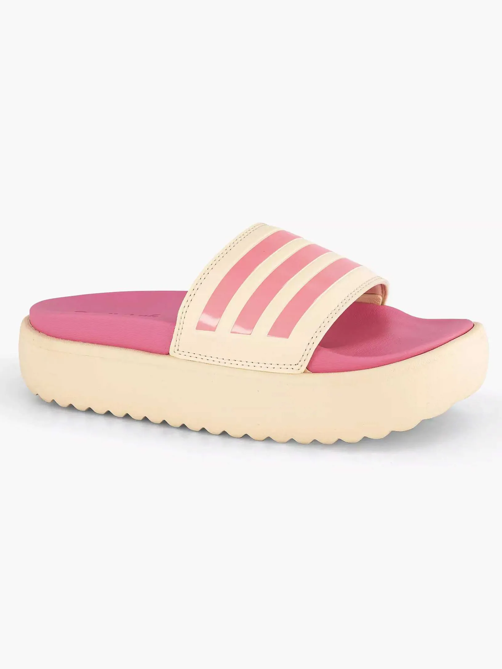Beige Adilette Platform