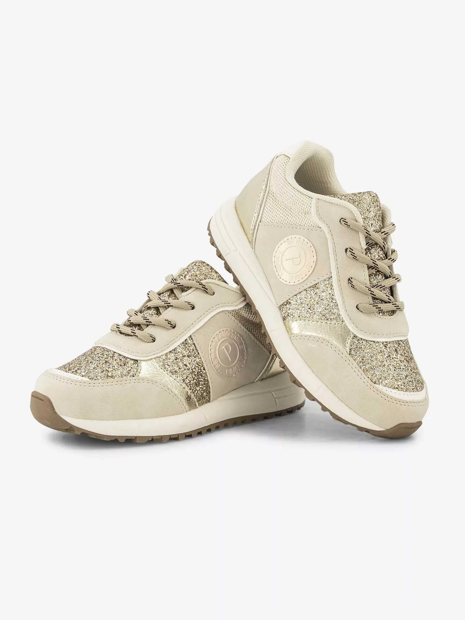 Beige Chunky Sneaker Glitters