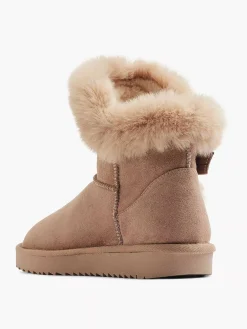 Beige Enkelboot Gevoerd
