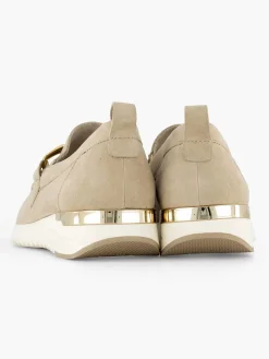 Beige Leren Comfort Instapper