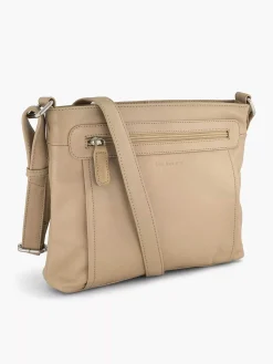 Beige Leren Schoudertas
