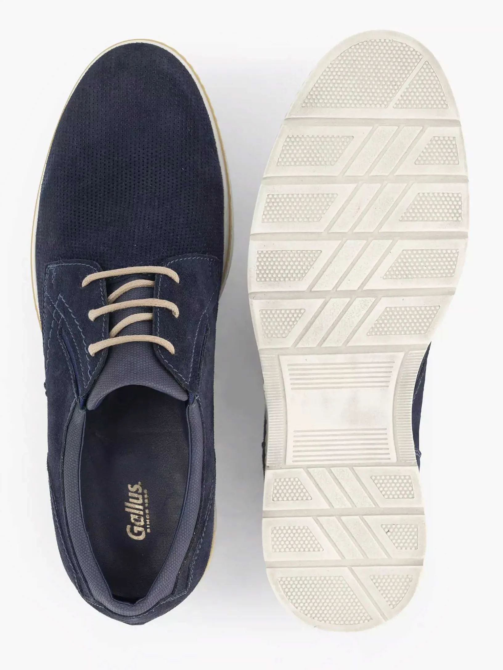 Blauwe Leren Veterschoen