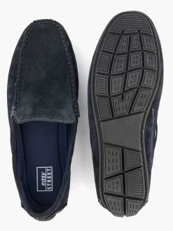 Blauwe Suede Comfort Instapper