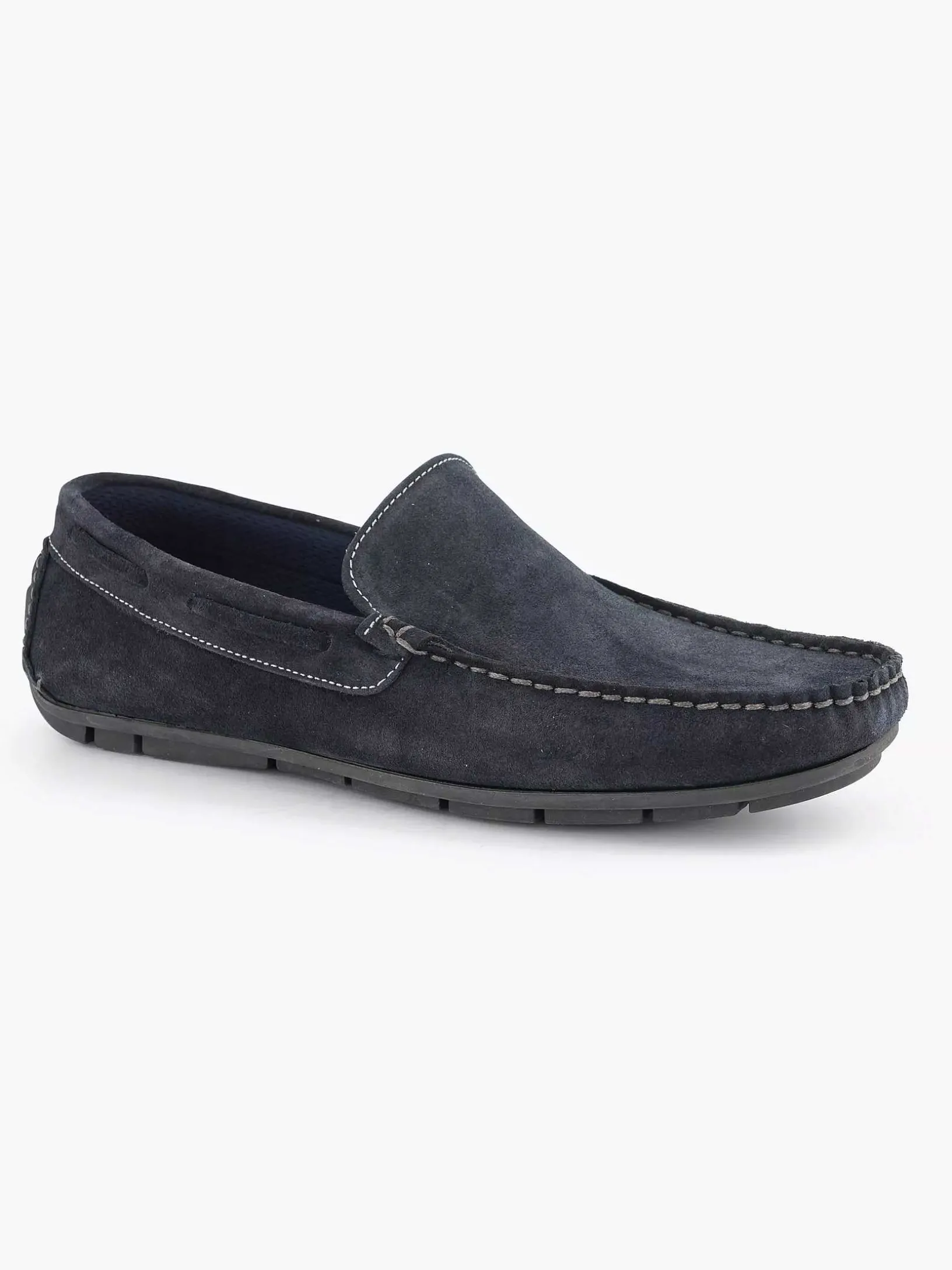 Blauwe Suede Comfort Instapper
