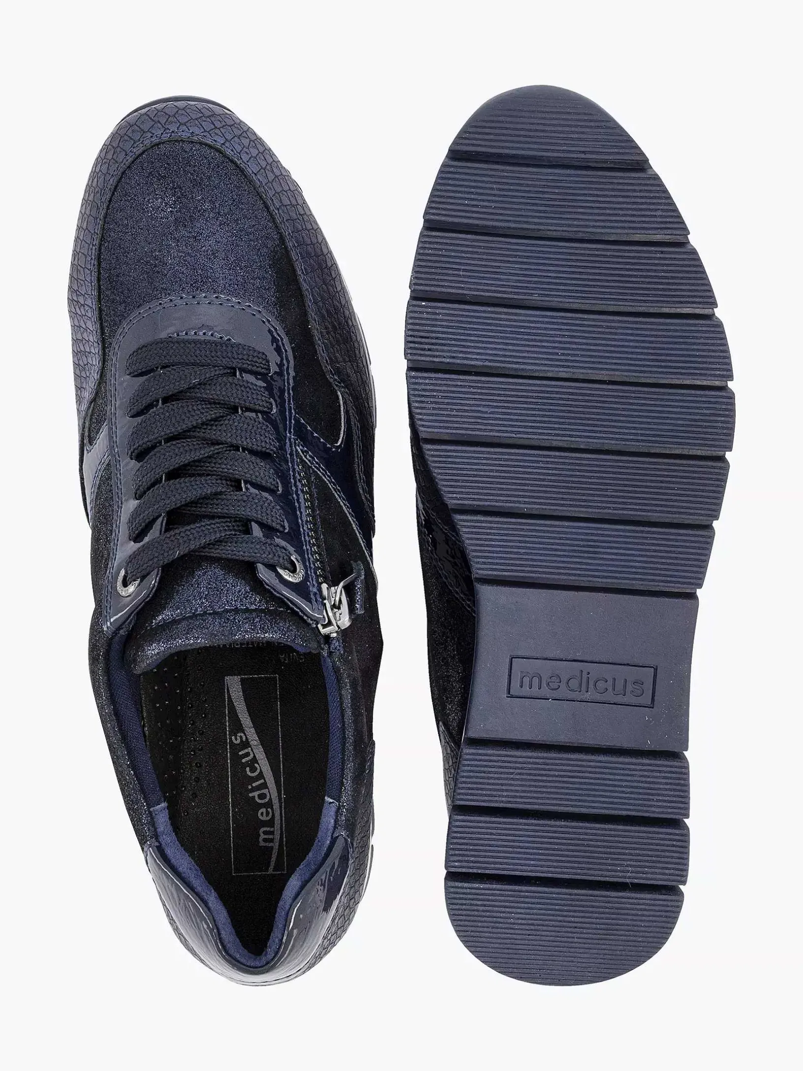 Donkerblauwe Comfort Sneaker Croco