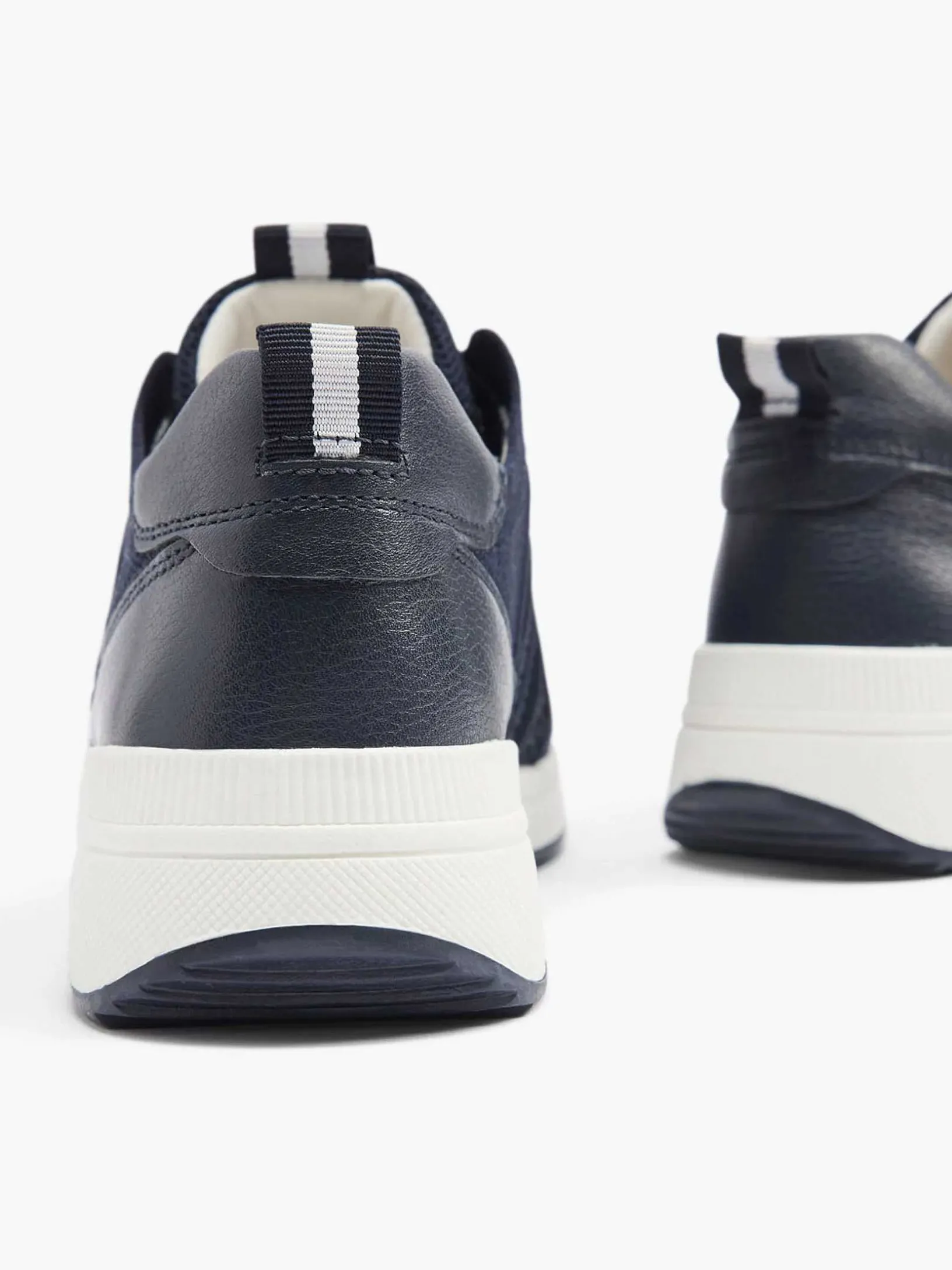 Donkerblauwe Leren Comfort Sneaker