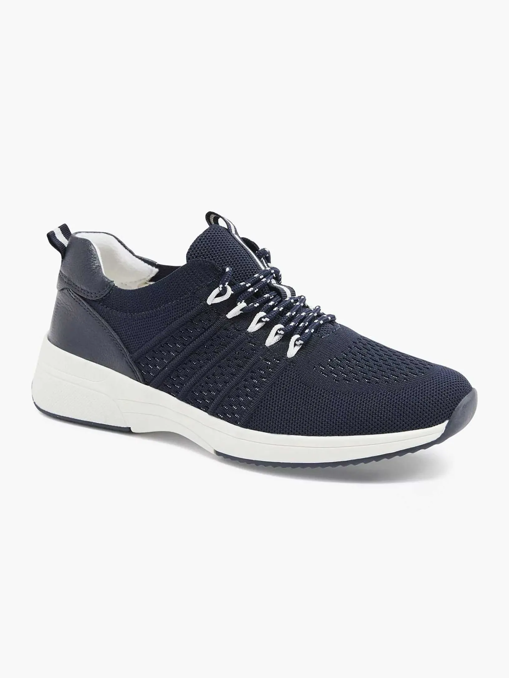 Donkerblauwe Leren Comfort Sneaker