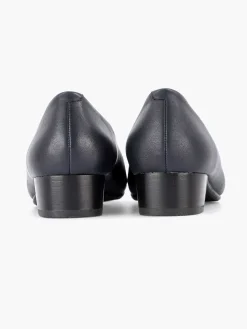 Donkerblauwe Leren Comfort Pump