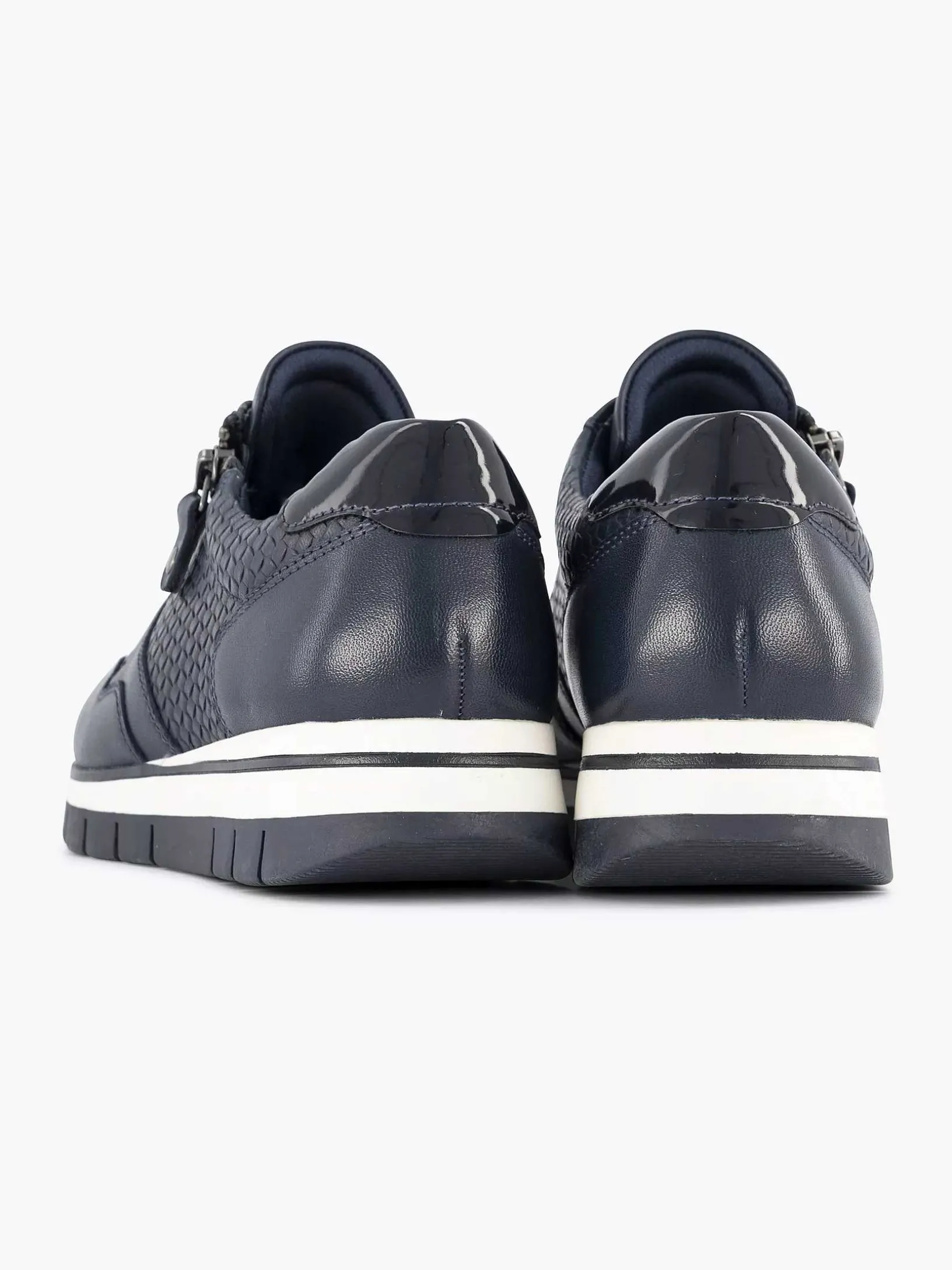 Donkerblauwe Leren Comfort Sneaker