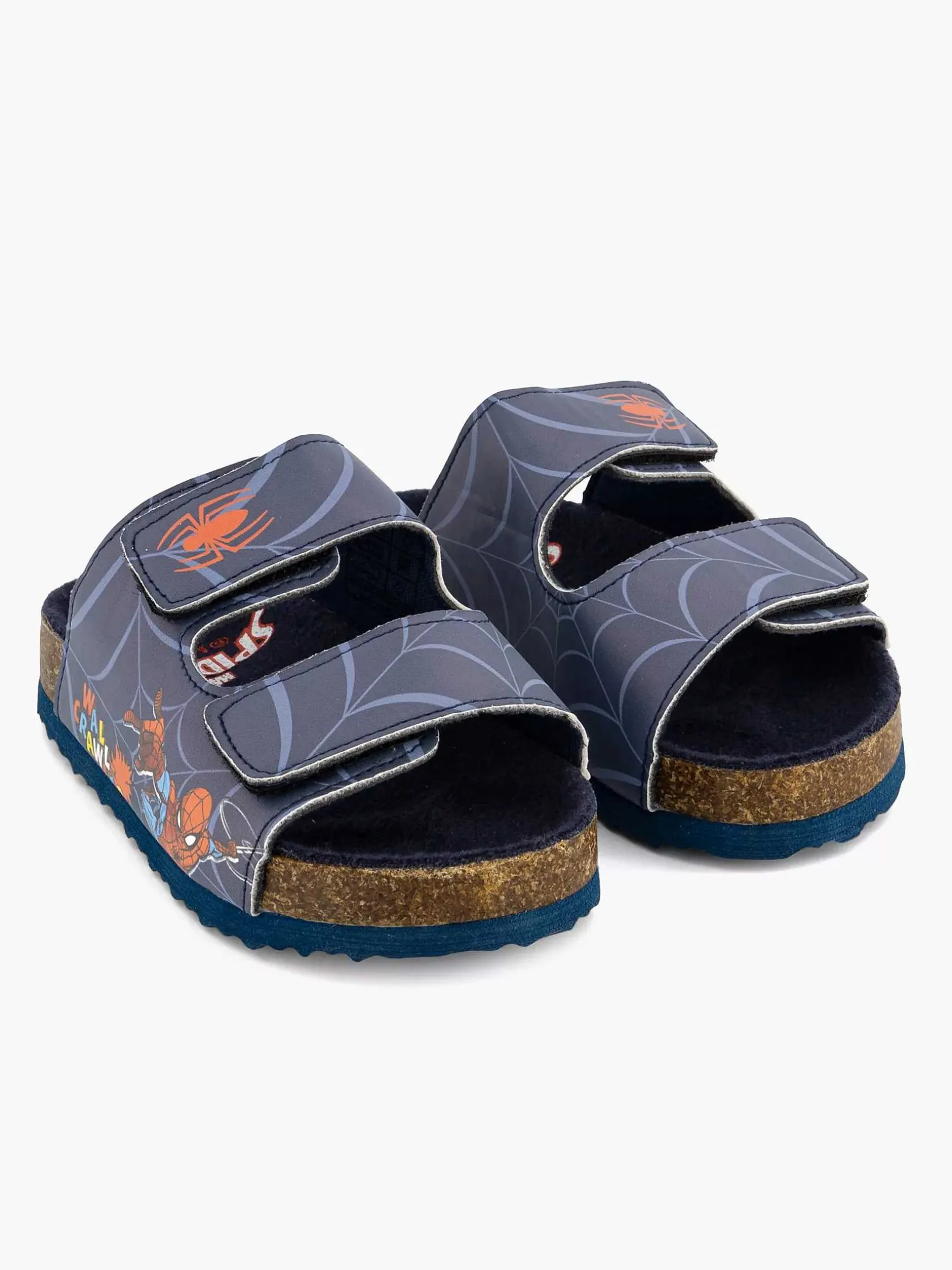 Donkerblauwe Slipper Spiderman