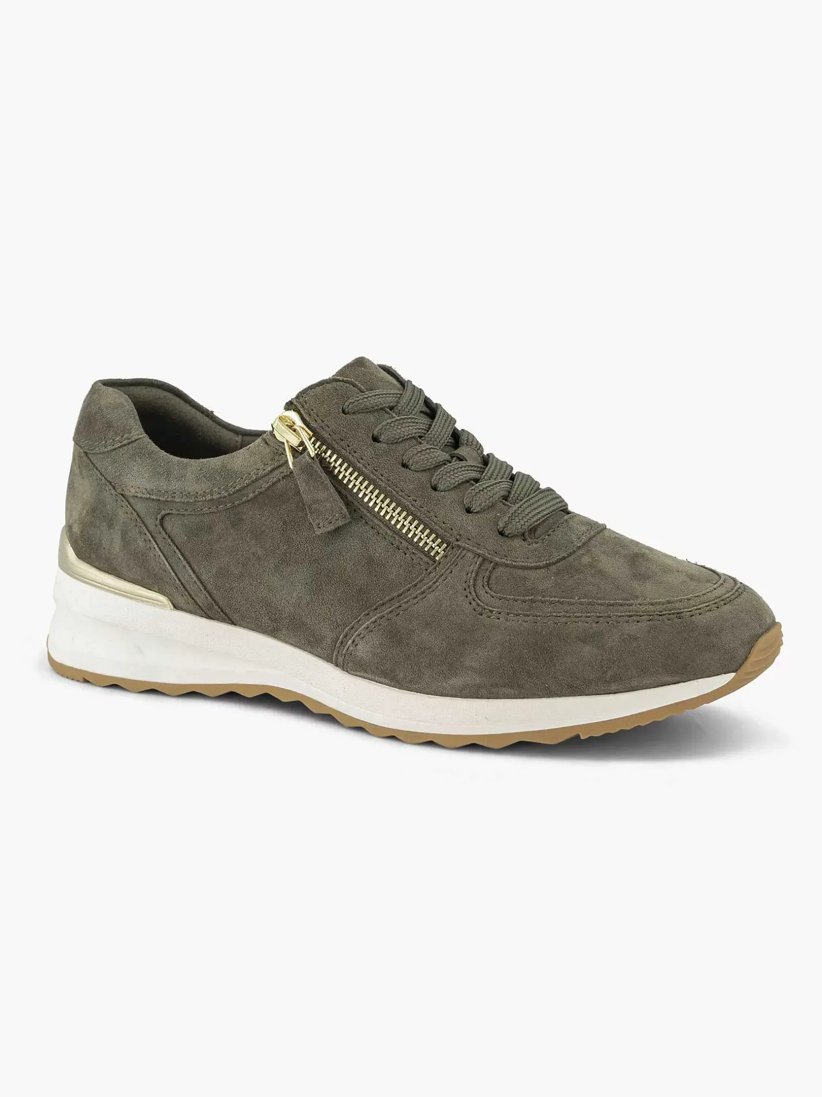Donkergroene Leren Comfort Sneaker