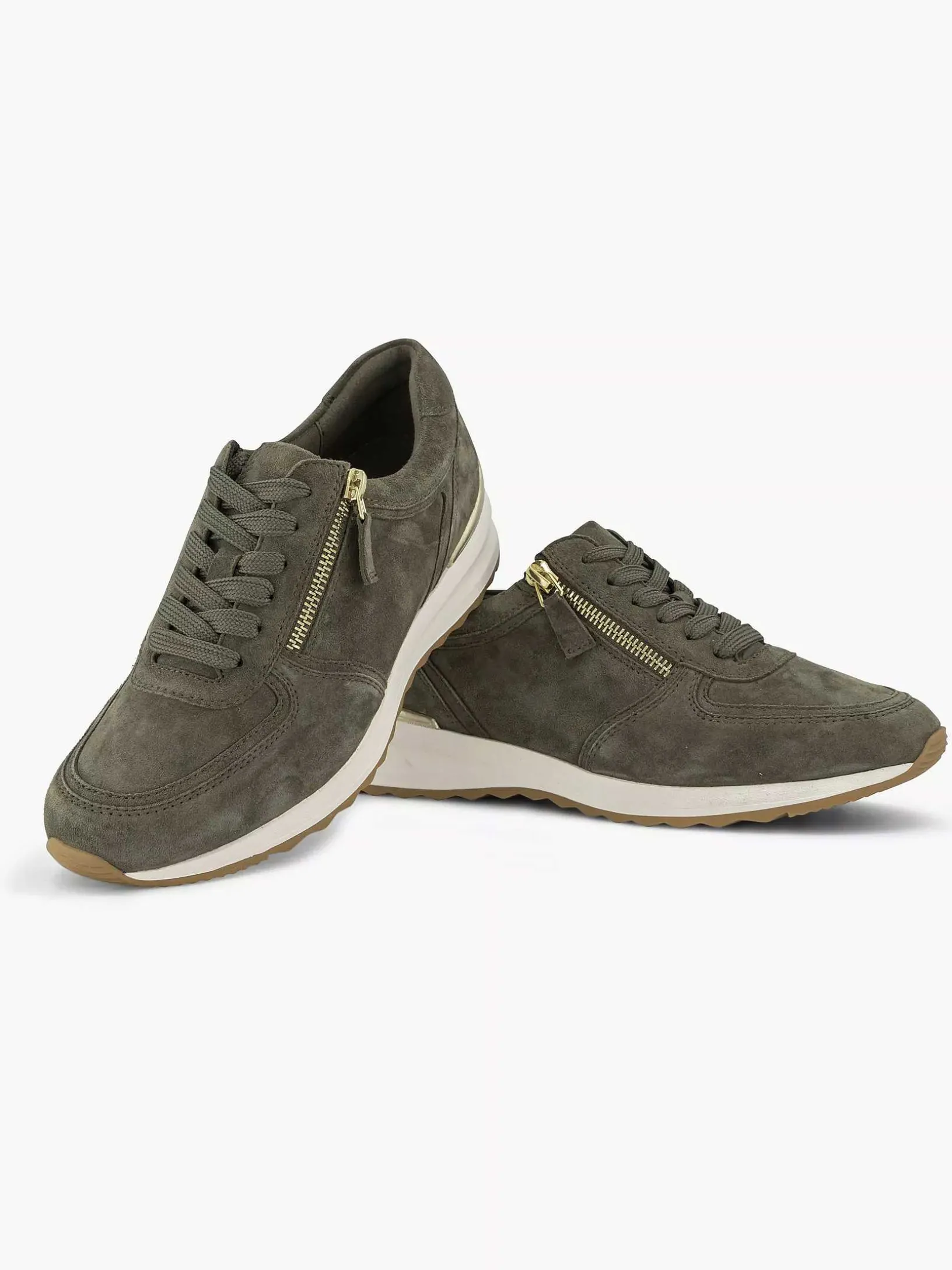Donkergroene Leren Comfort Sneaker
