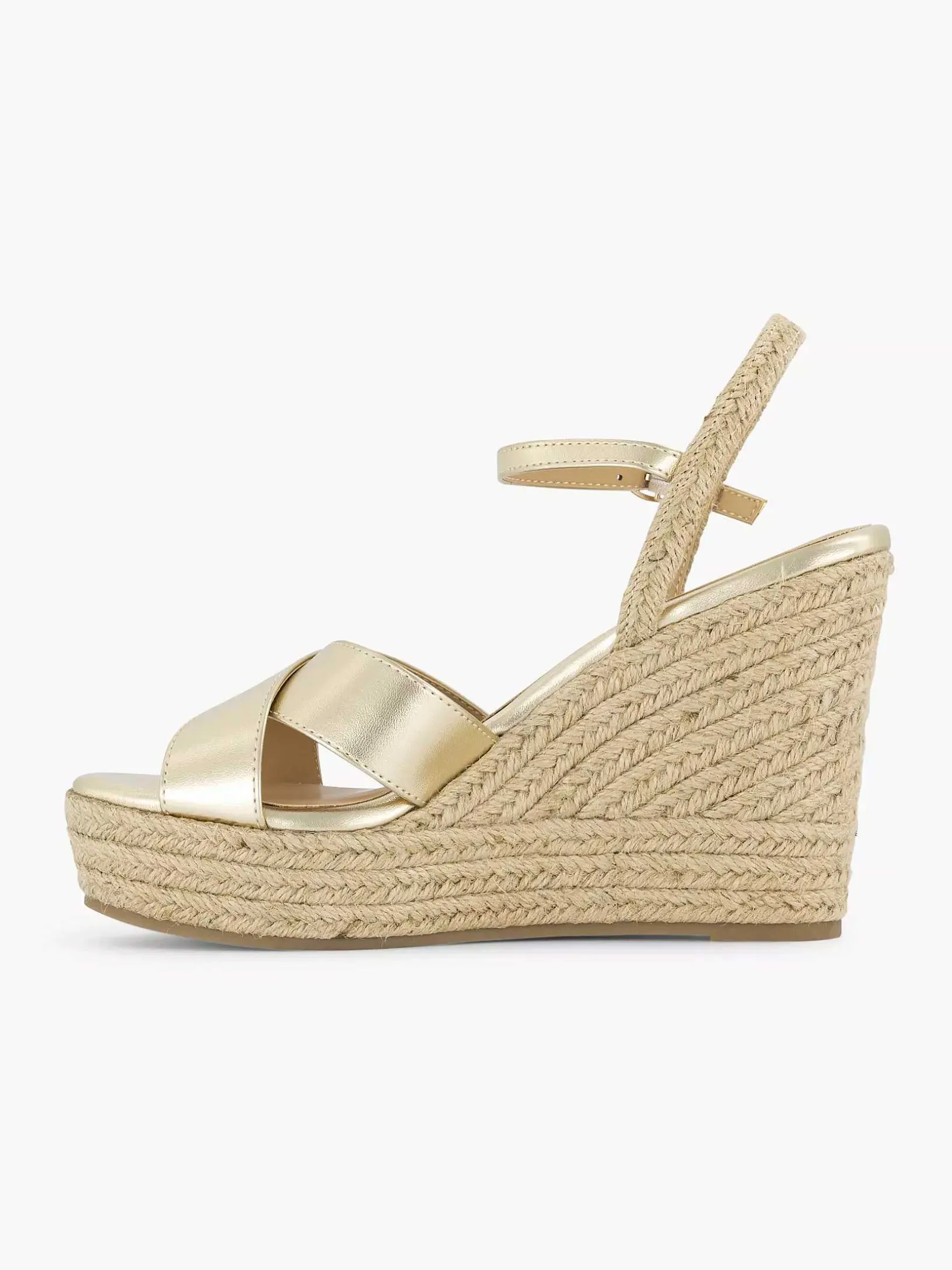 Gouden Espadrille Sleehak