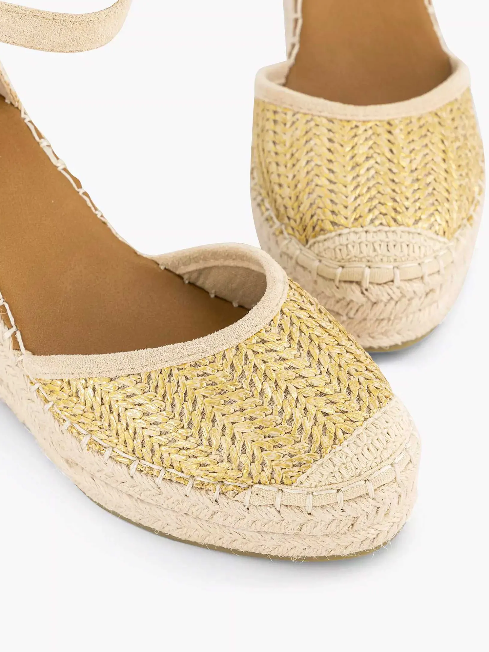 Gouden Espadrille Sleehak