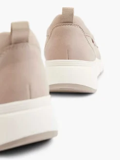 Taupe Leren Comfort Instapper