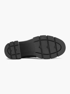 Zwarte Chunky Enkellaars Hak