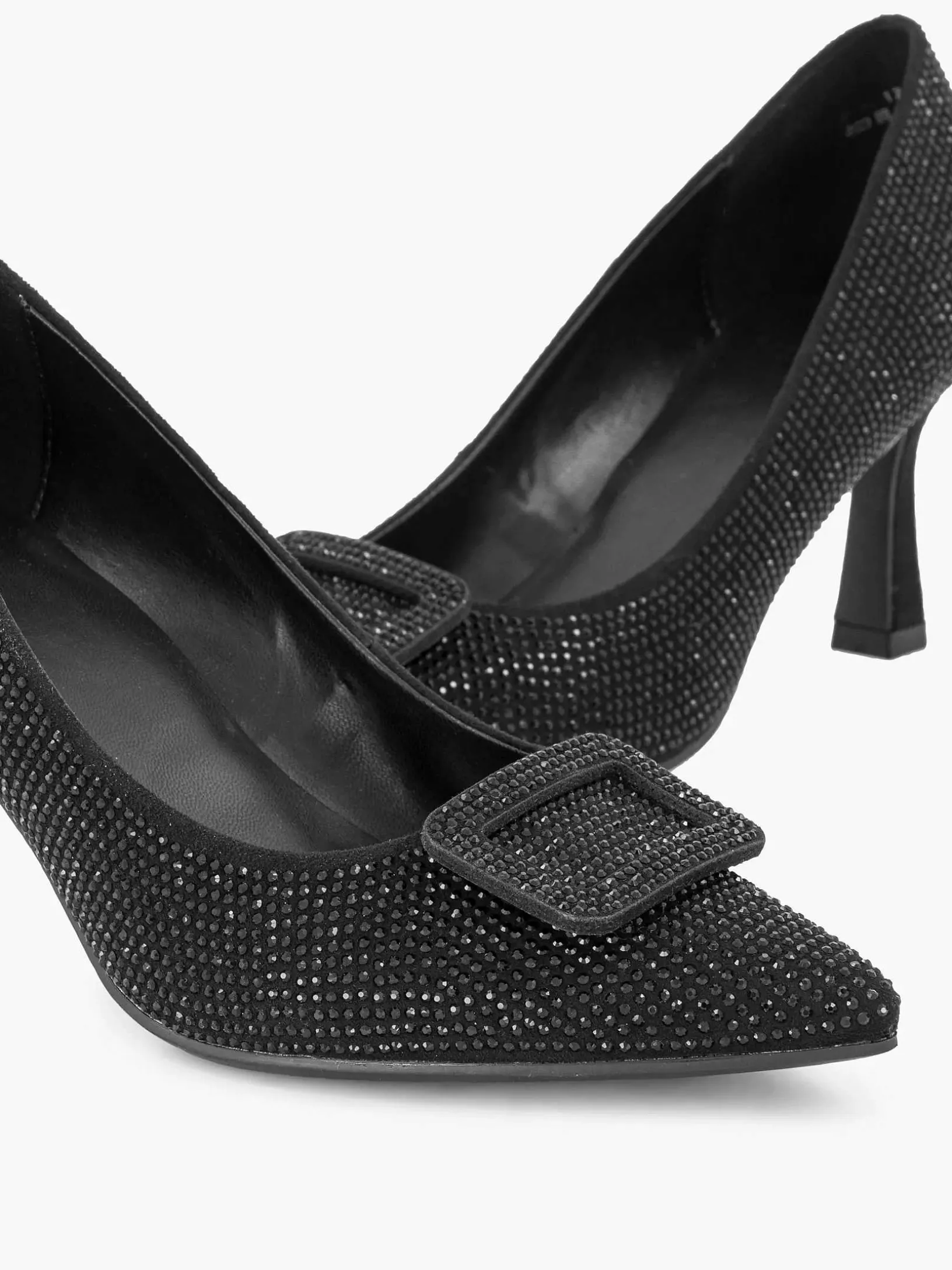 Zwarte Glitter Pump Gesp