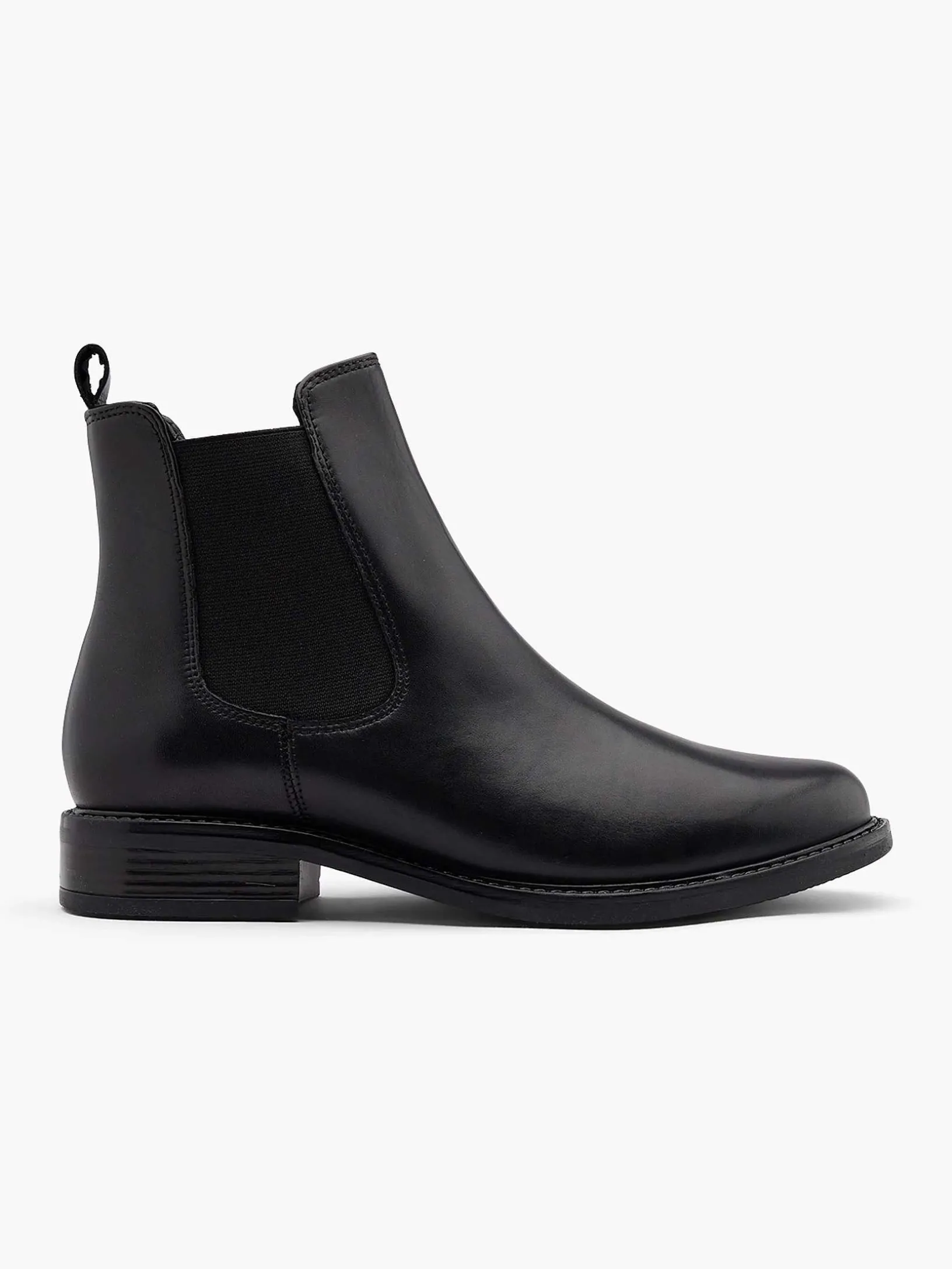 Zwarte Leren Chelsea Boot
