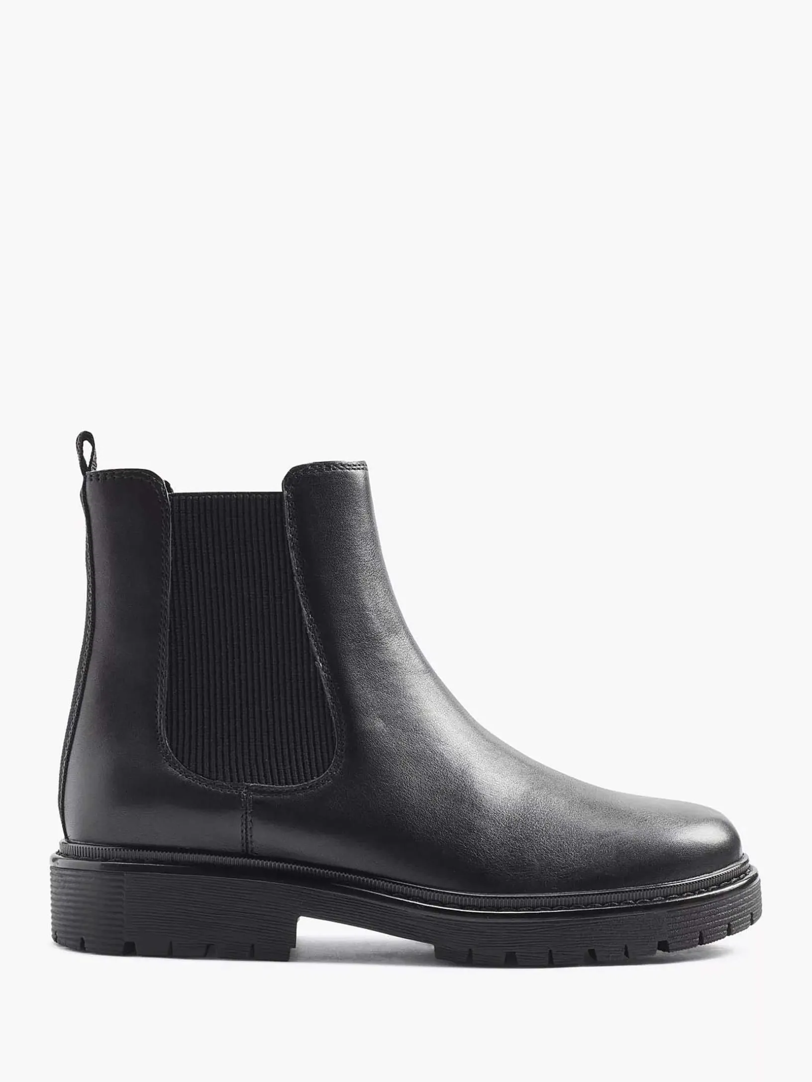 Zwarte Leren Chelsea Boot