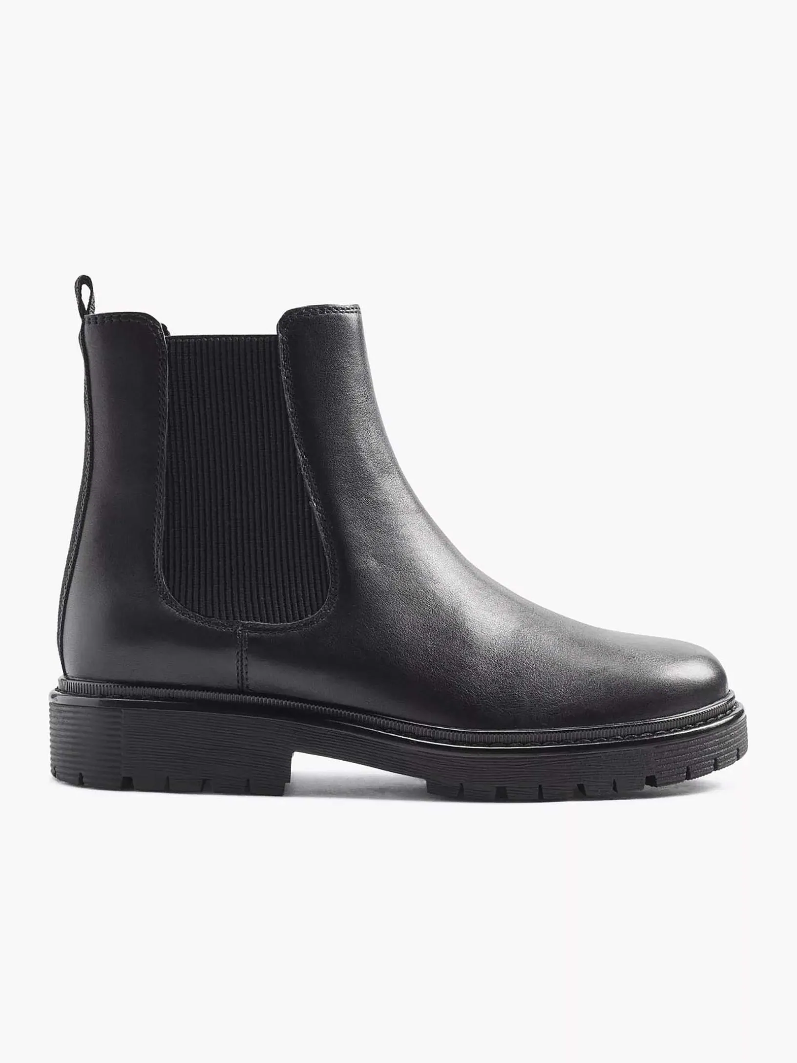 Zwarte Leren Chelsea Boot