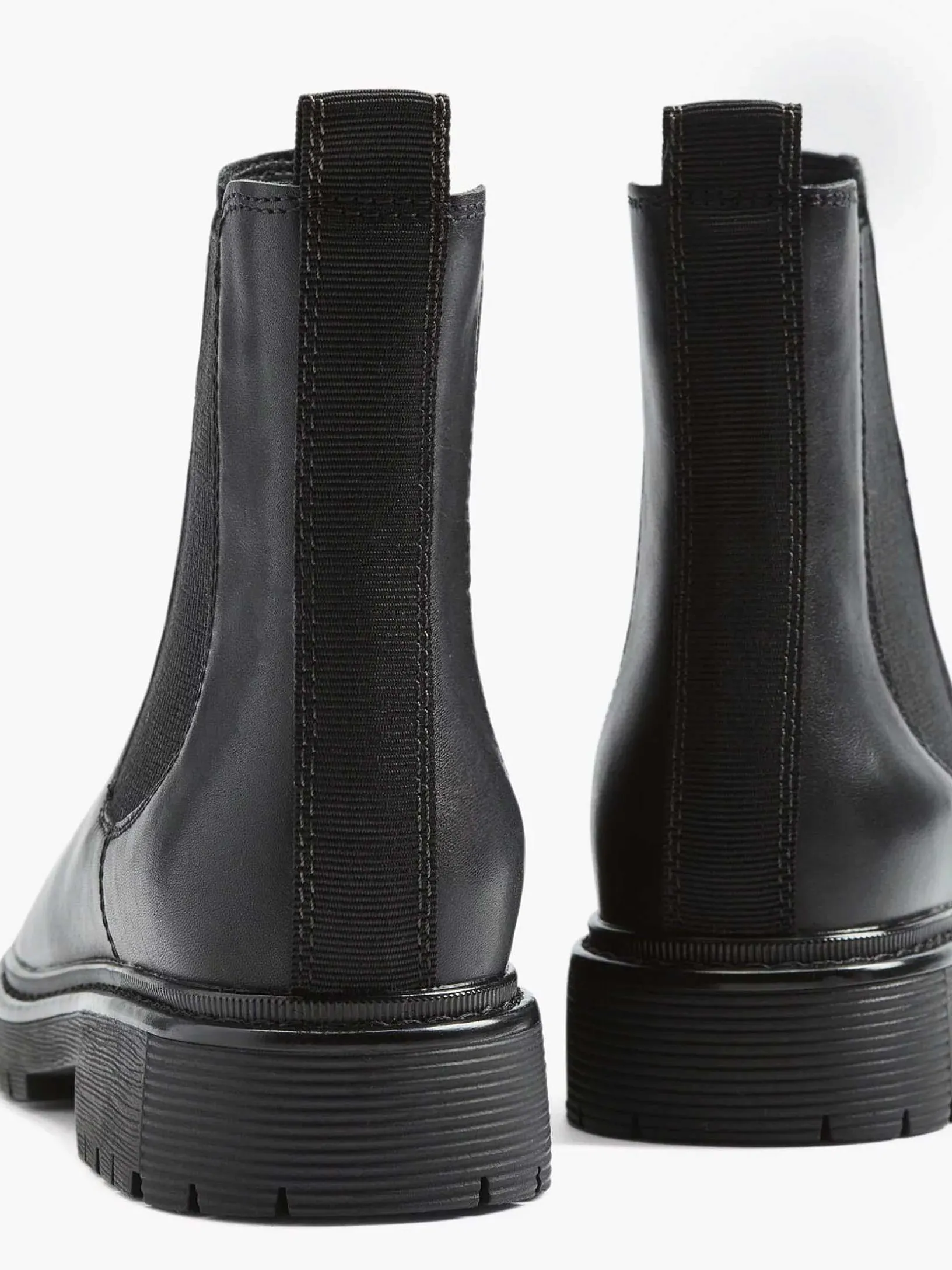 Zwarte Leren Chelsea Boot