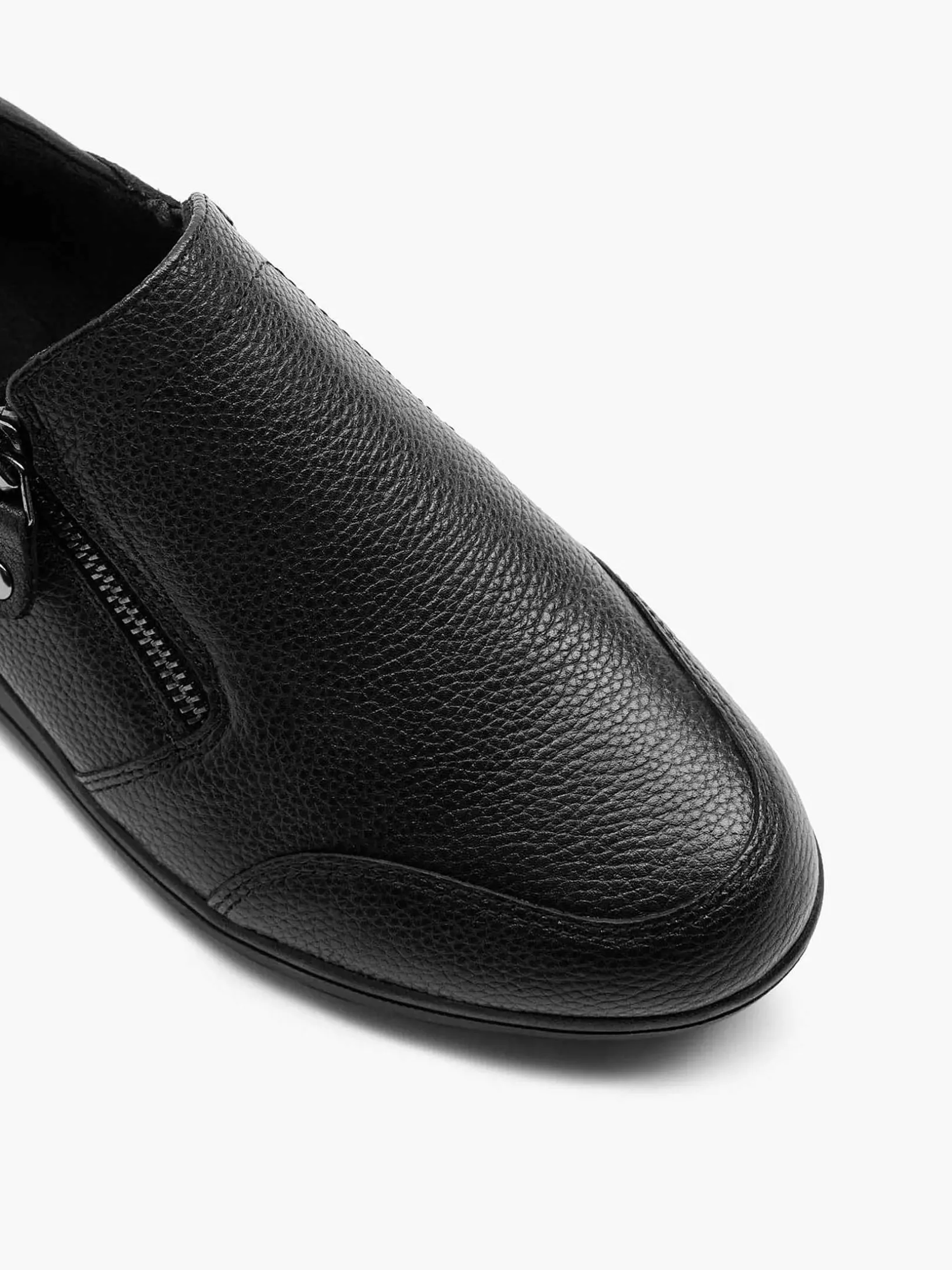 Zwarte Leren Comfort Instapper
