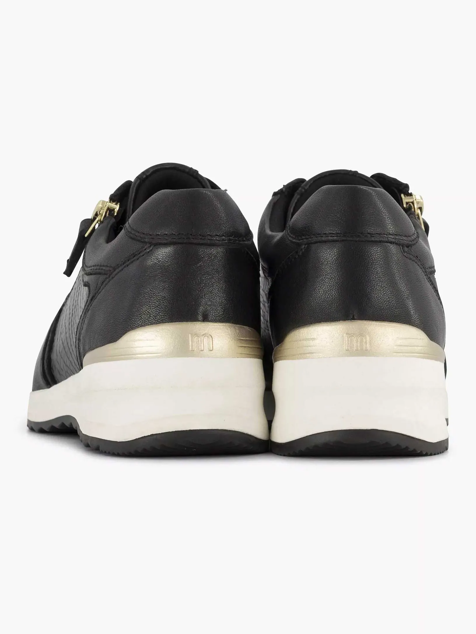 Zwarte Leren Comfort Sneaker