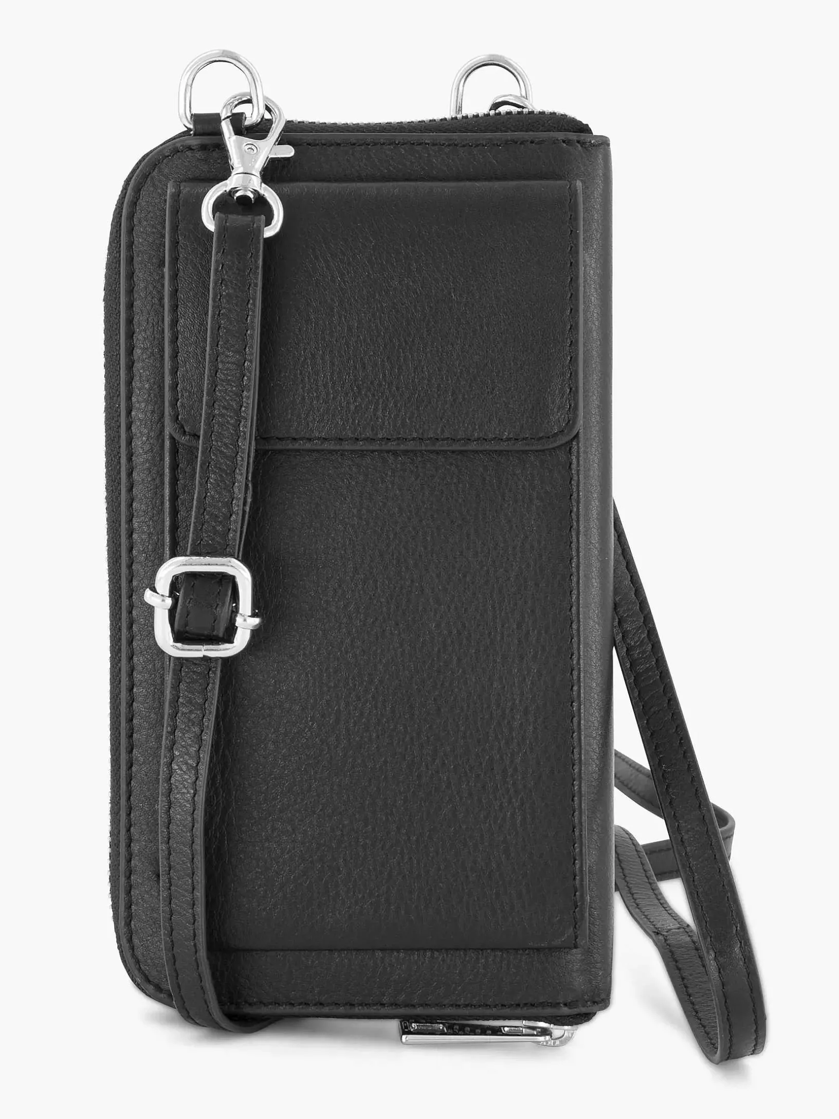 Zwarte Leren Telefoontas