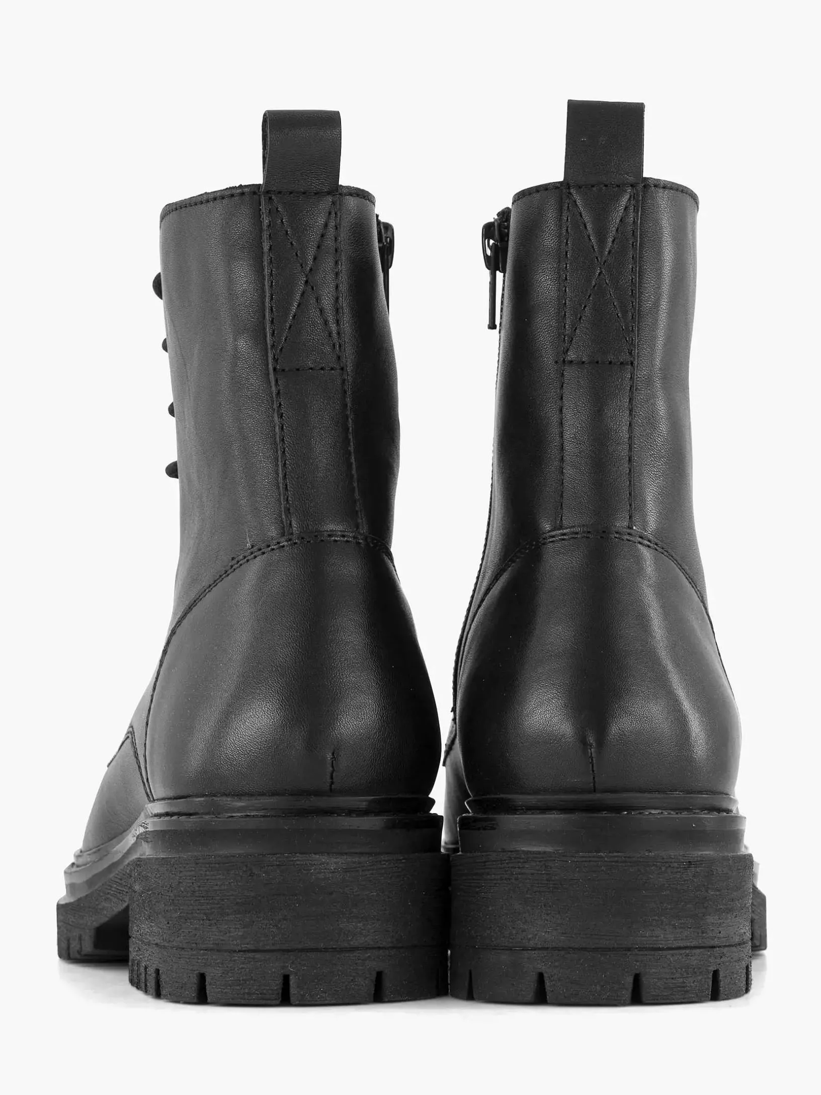 Zwarte Leren Veterboot