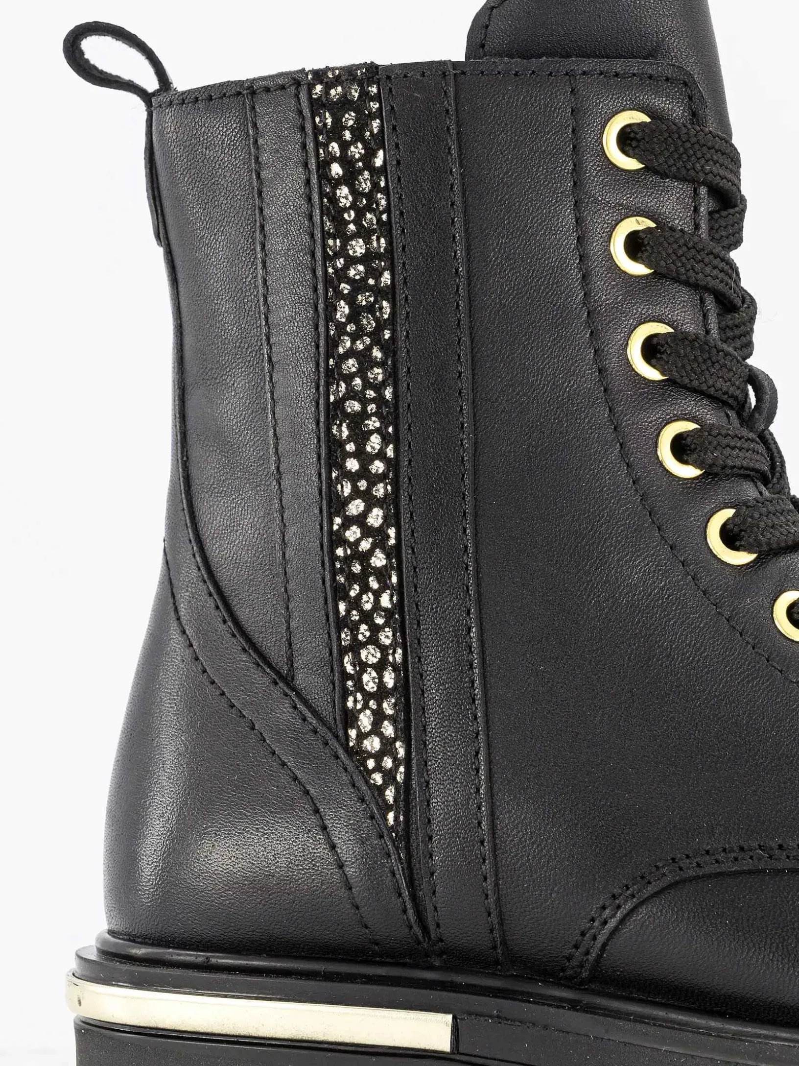 Zwarte Leren Veterboot