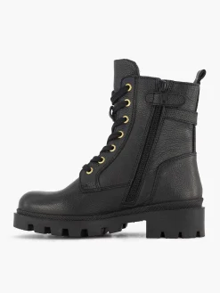 Zwarte Leren Veterboot