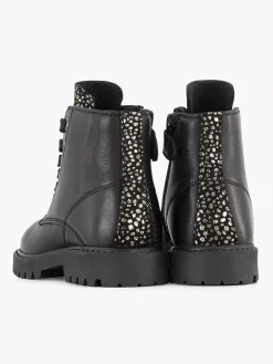 Zwarte Leren Veterboot