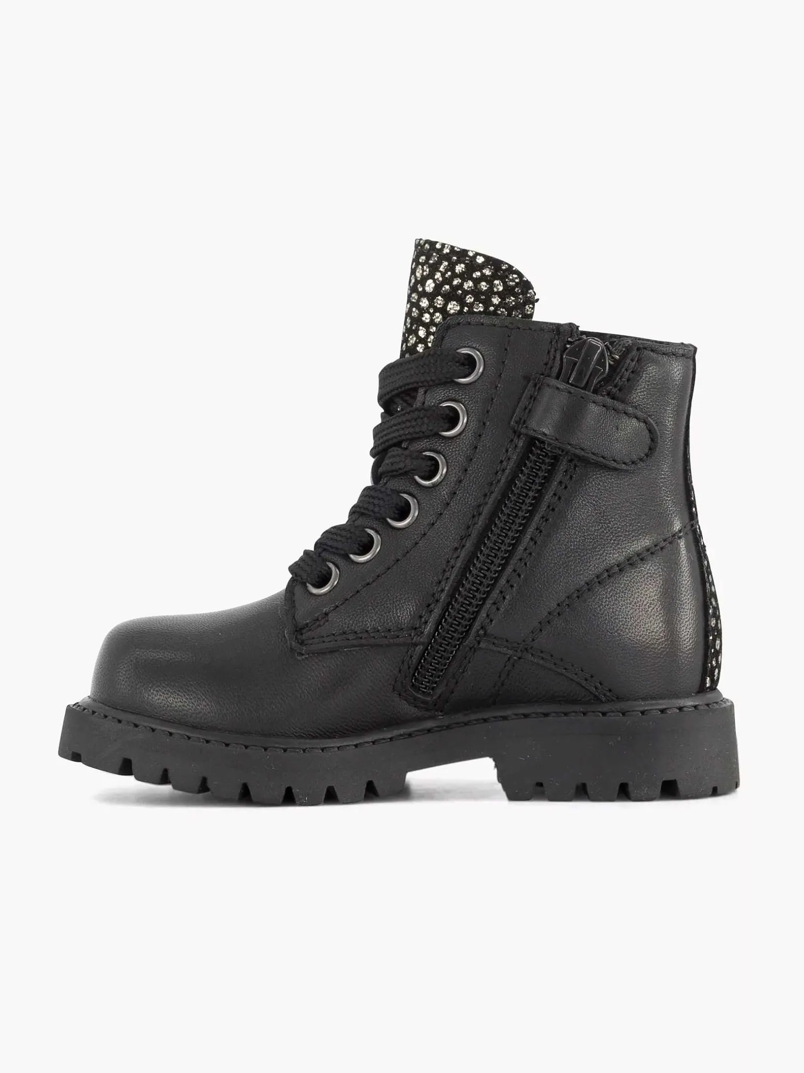 Zwarte Leren Veterboot