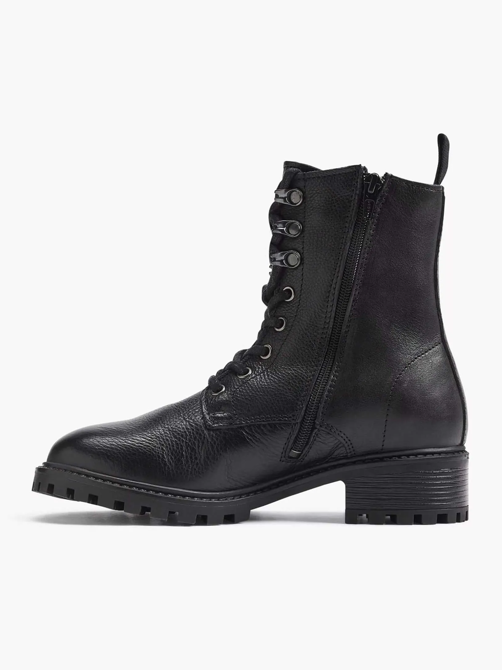 Zwarte Leren Veterboot