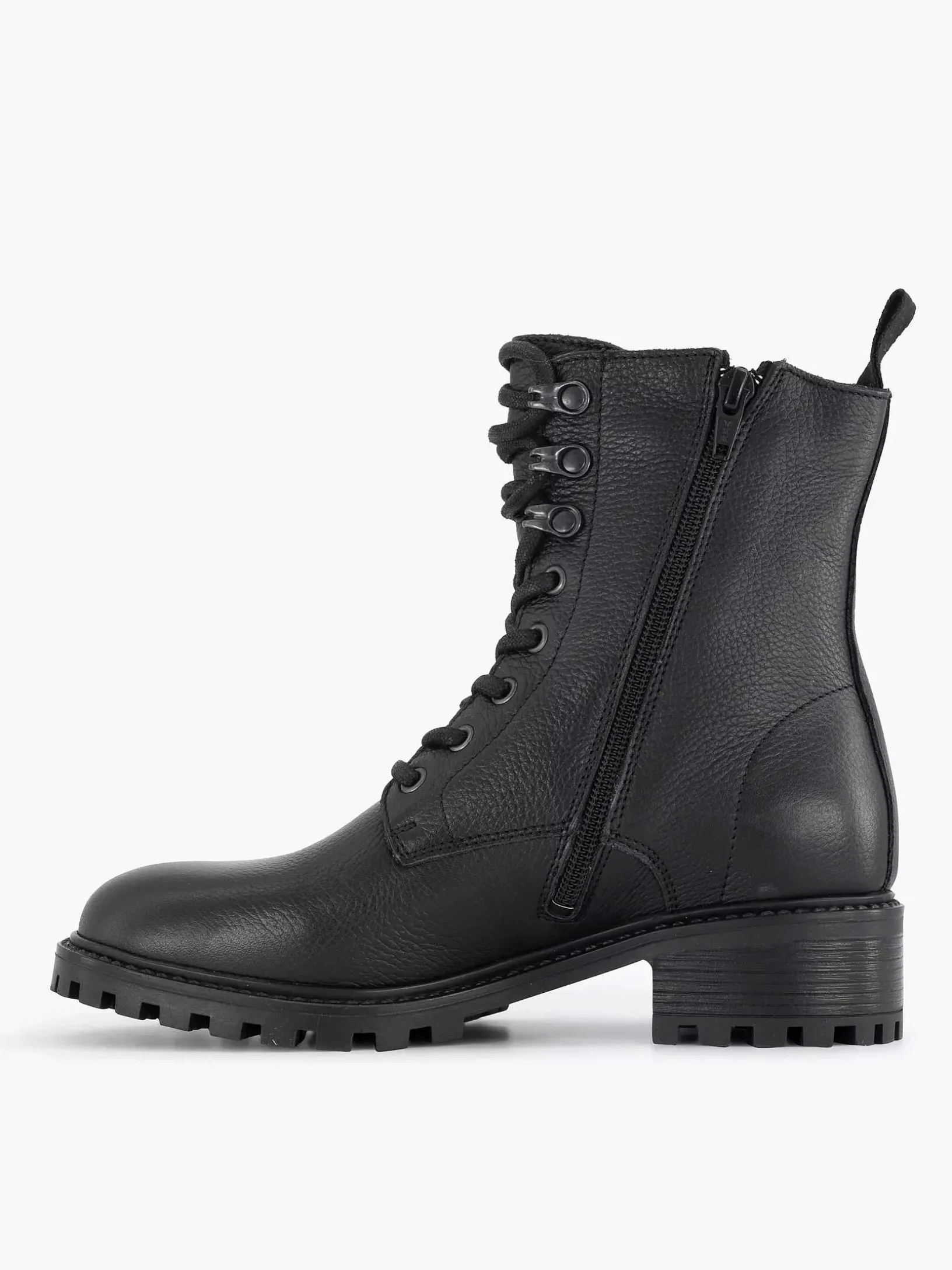 Zwarte Leren Veterboot