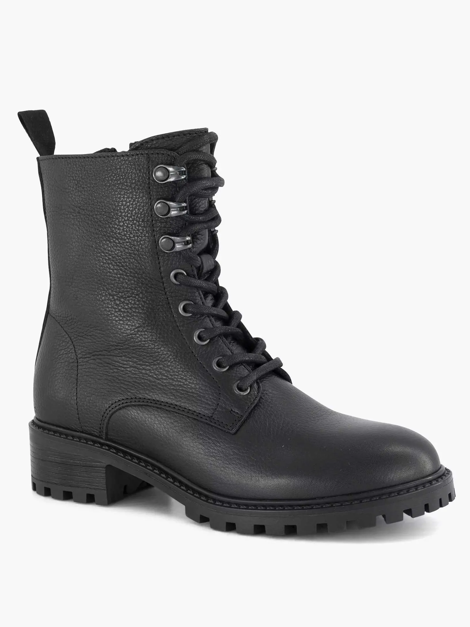 Zwarte Leren Veterboot