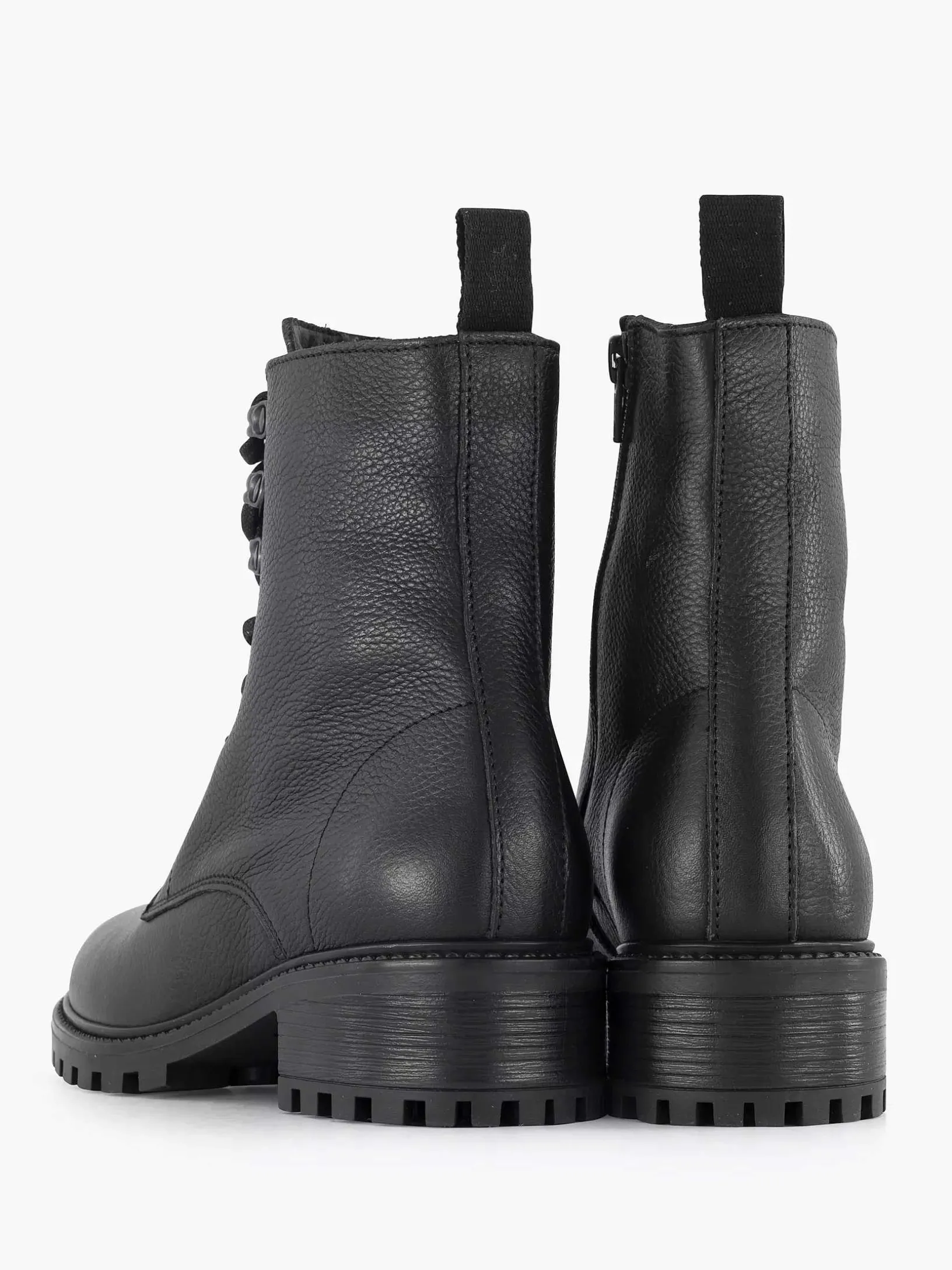 Zwarte Leren Veterboot