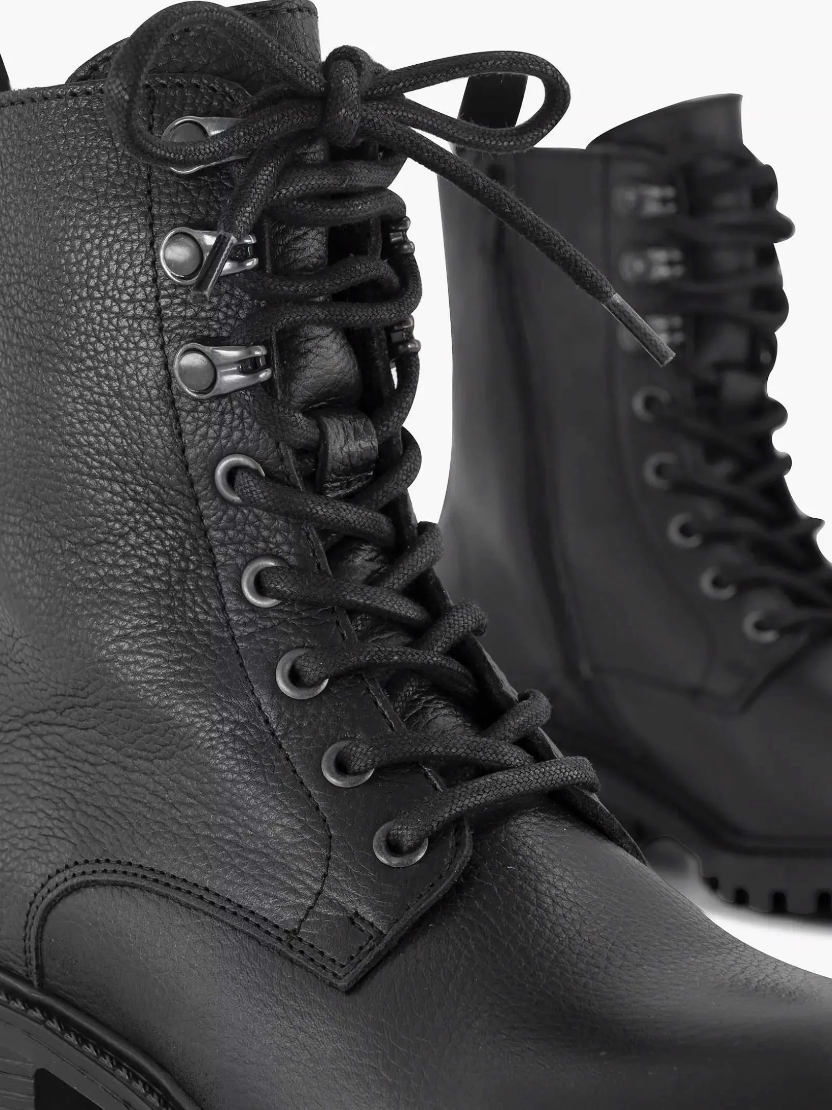 Zwarte Leren Veterboot