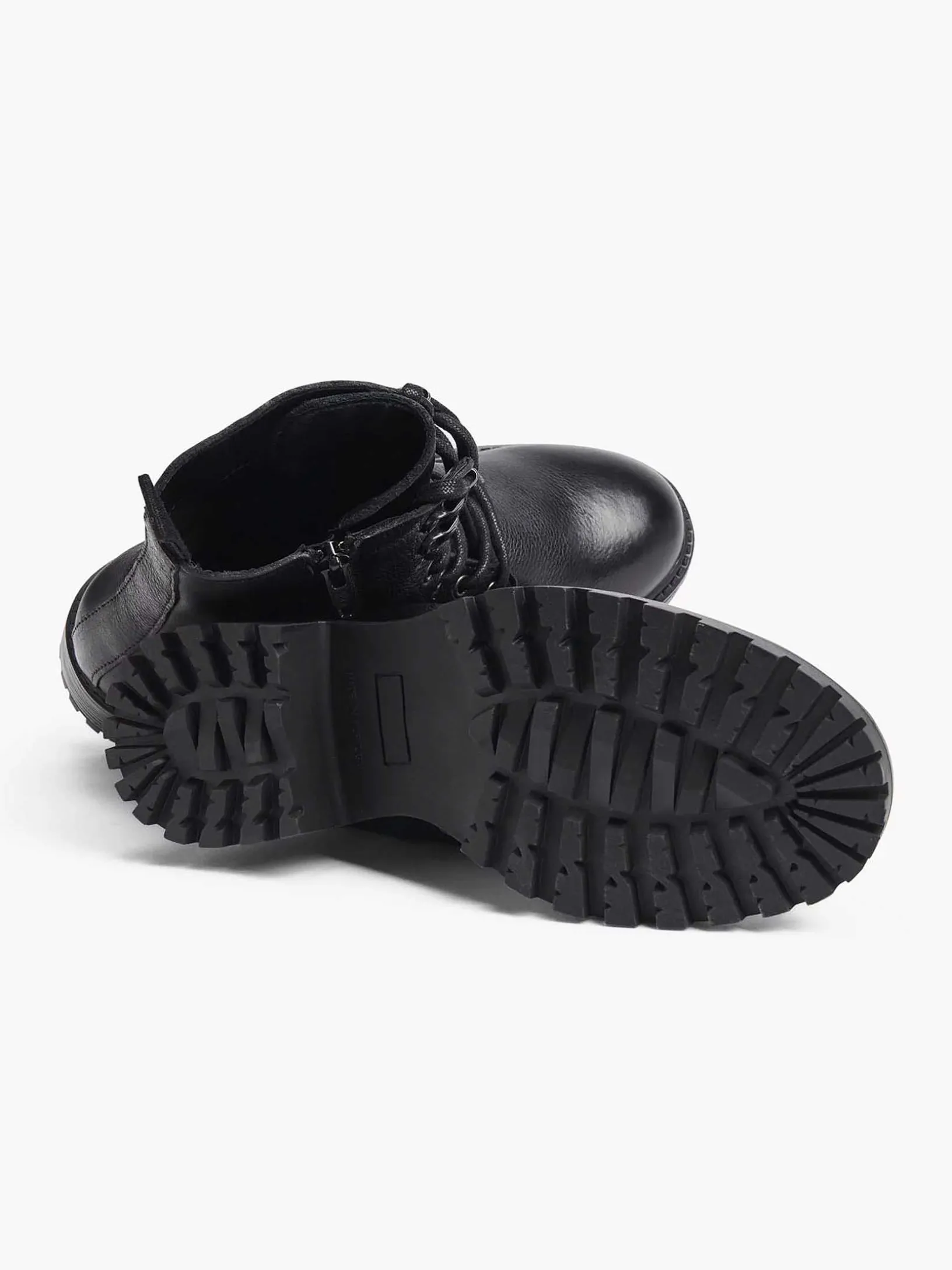 Zwarte Leren Veterboot
