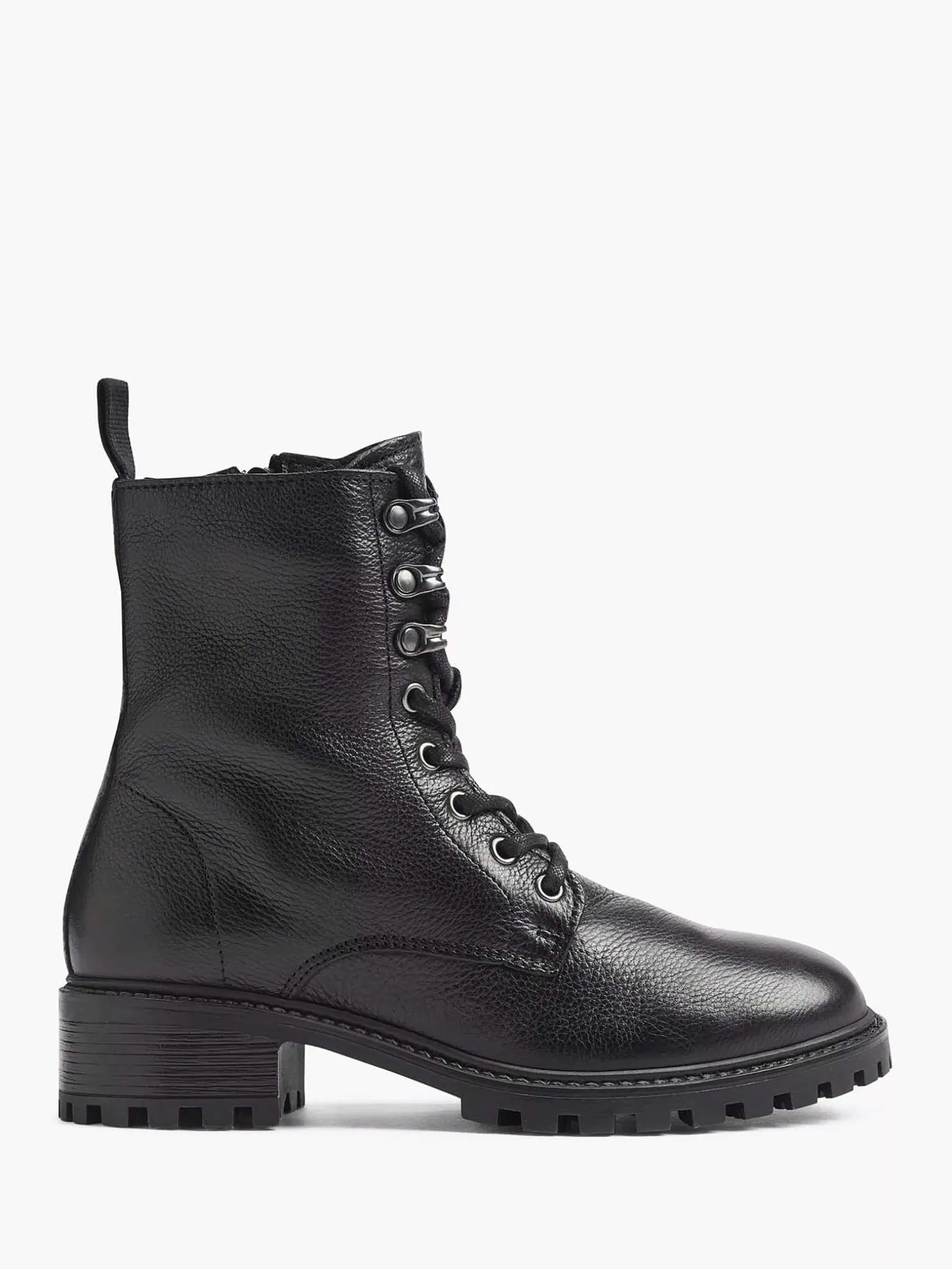 Zwarte Leren Veterboot