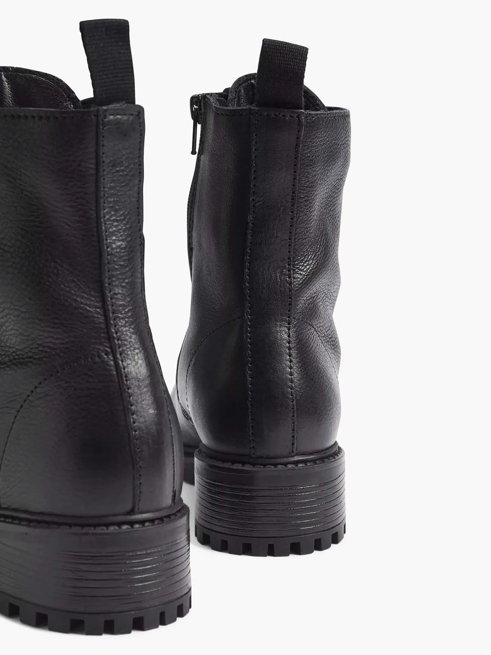 Zwarte Leren Veterboot