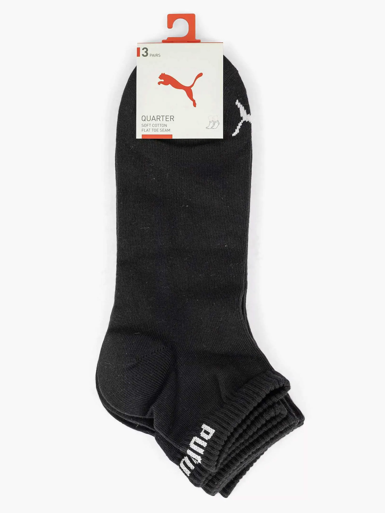 Zwarte Puma Quarter Plain 3 Pak 43-46