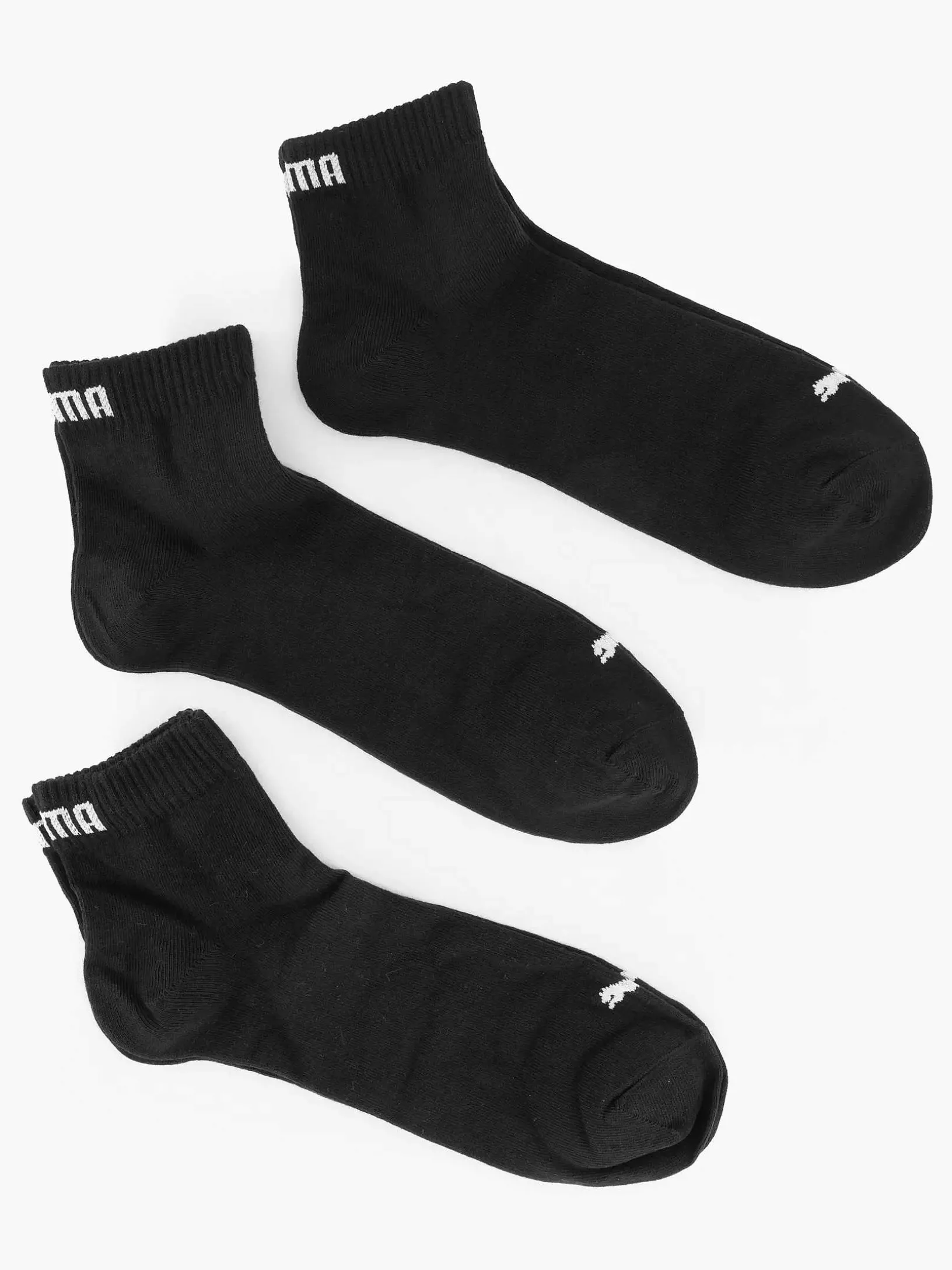 Zwarte Puma Quarter Plain 3 Pak 43-46