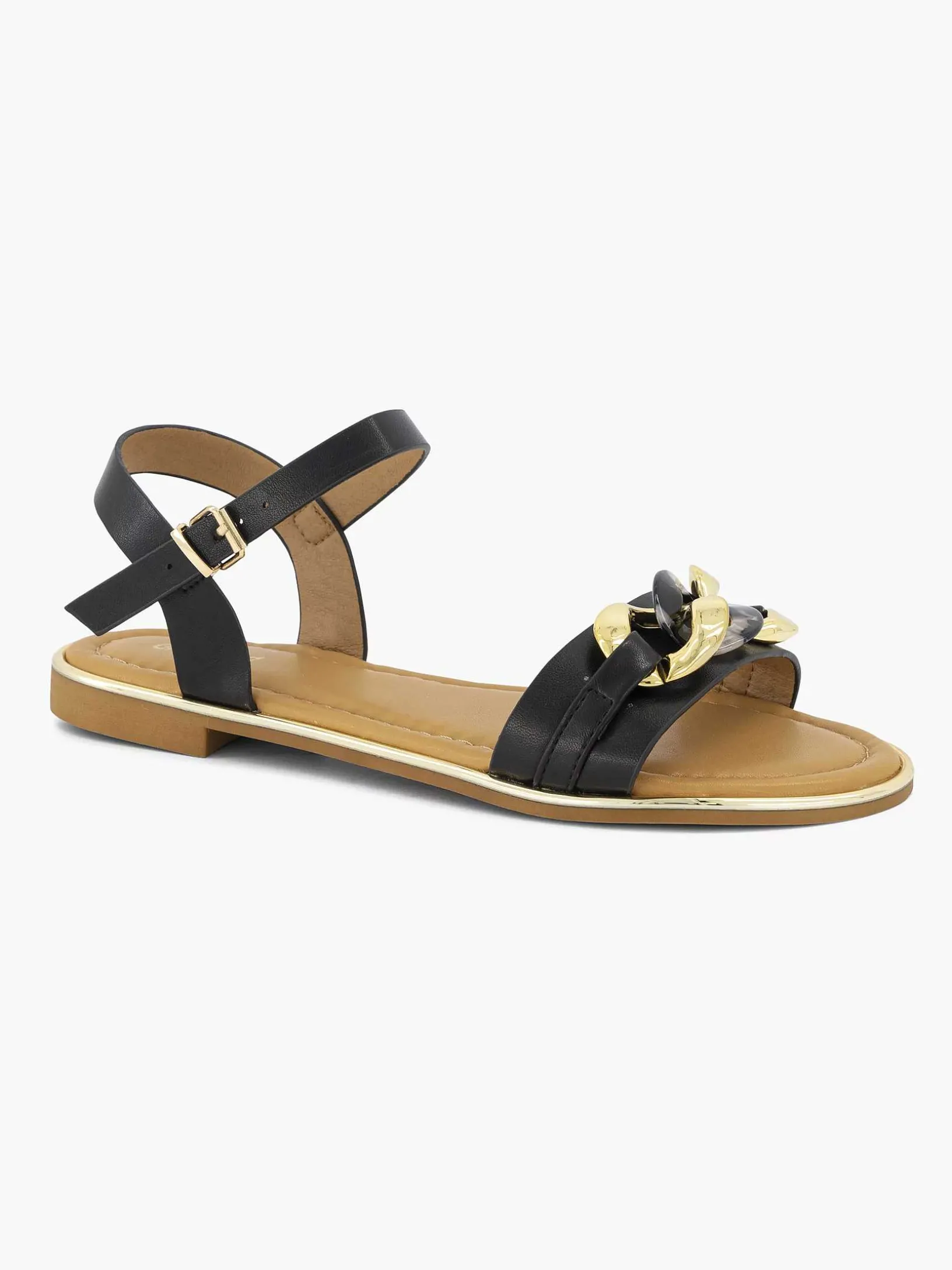 Zwarte Sandaal Sierketting