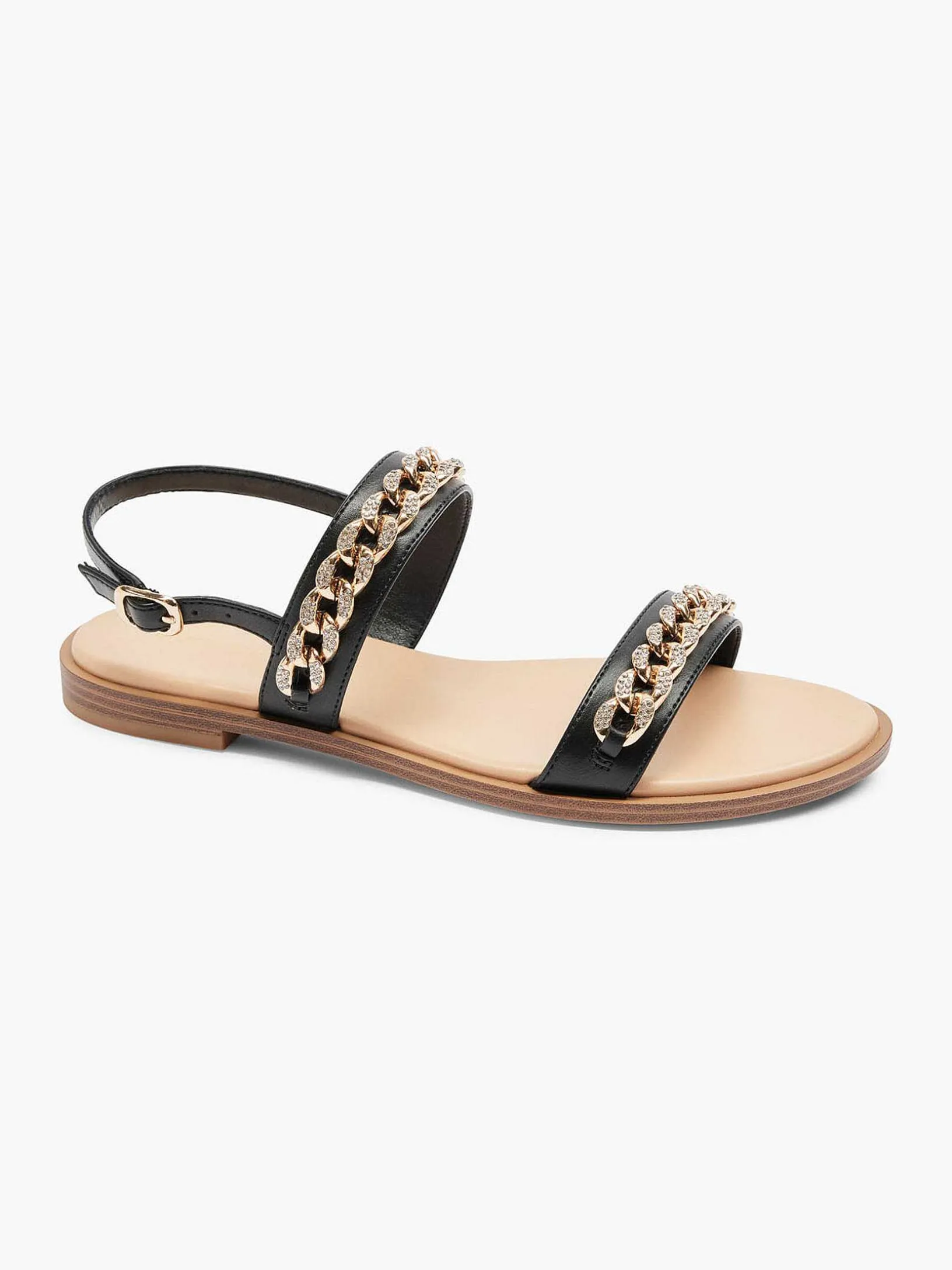 Zwarte Sandaal Sierketting