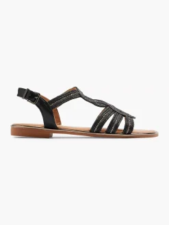 Zwarte Sandaal Sierketting