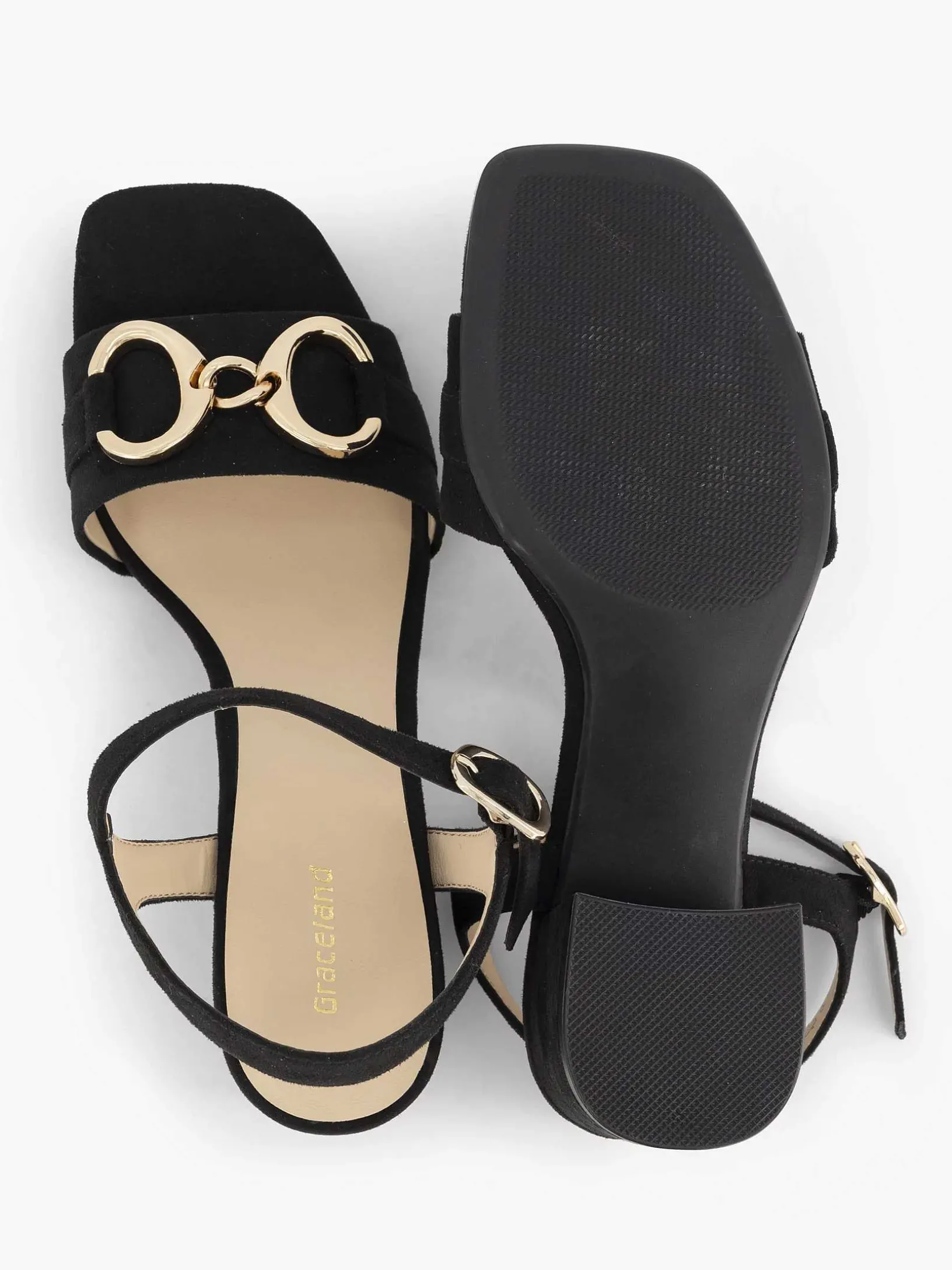 Zwarte Sandalette Sierketting