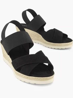 Zwarte Sandalette Sleehak