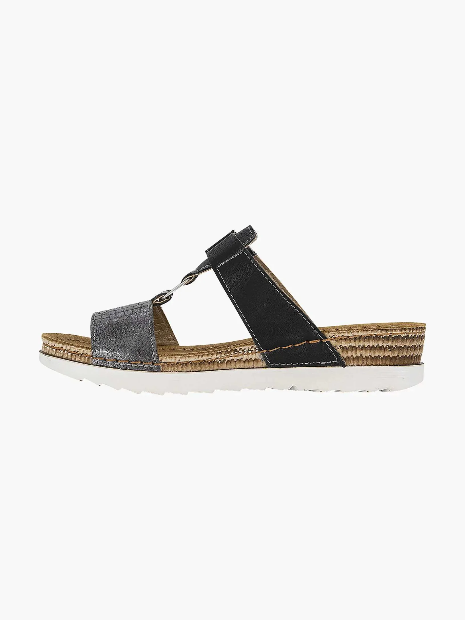 Zwarte Slipper Leren Voetbed